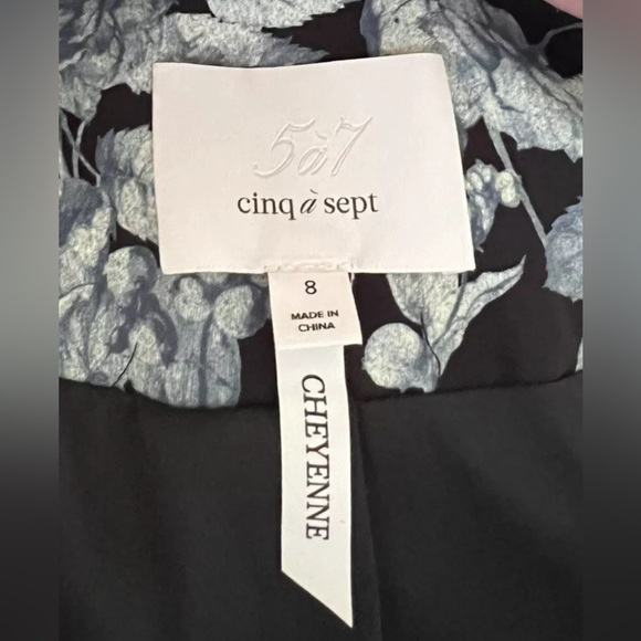 New Cinq a Sept Cheyenne Floral-Print Blazer In Slate Multi Size 8 - Picture 7 of 9